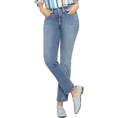 Женские джинсы-слим из стрейч-денима средней посадки NYDJ Womens Sheri Blue 2 Tall BHFO 0552