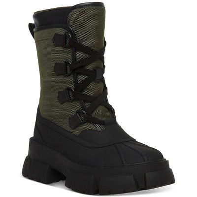 Женский тренч Steve Madden зеленого цвета в боевом стиле и ботинки на шнуровке 9 Medium (B, M) BHFO 6433