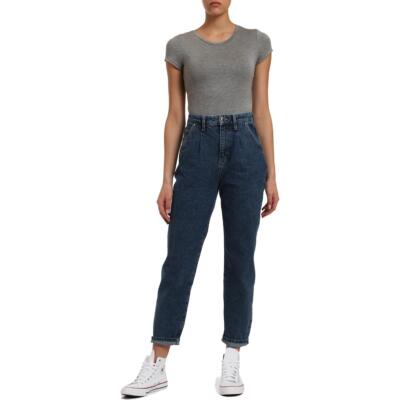 

Джинсы Mavi Womens Laura Denim со складками и высокой талией до щиколотки BHFO 4001, Dark blue gold icon, Laura