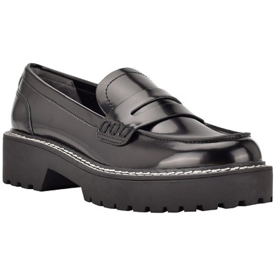 

Черные лакированные пенни-лоферы Calvin Klein Womens Suzie 2 7 Medium (B,M) BHFO 5328, Черный, Suzie 2