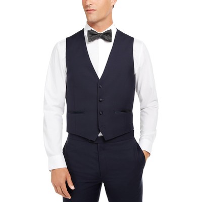 

Calvin Klein Mens Hollu\is Темно-синий шерстяной костюм Раздельный жилет  BHFO 6659, Navy, Hollu\is