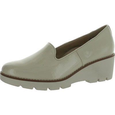 Vionic Womens Willa Patent Leather Slip On Lugged Sole Loafers Shoes BHFO 3984