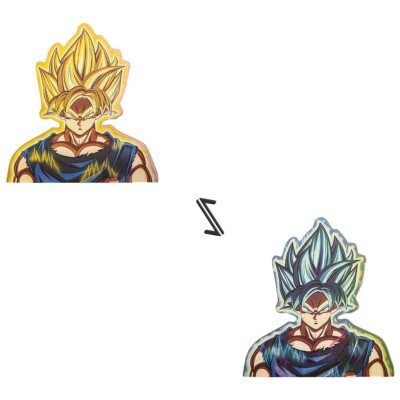 Anime Dragon Ball Z Super Saiyan Goku God 3 Faces Decor Decal Sticker Reflective