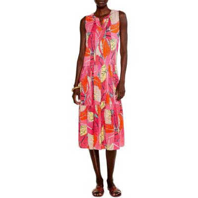 

Nic + Zoe Женское Длинное Летнее Платье Макси с Раздельным Вырезом BHFO 6047, Pink multi