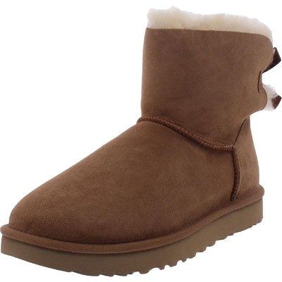 Ugg Womens Mini Bailey Bow II Tan Winter Boots Shoes 11 Medium (B,M) BHFO 7986