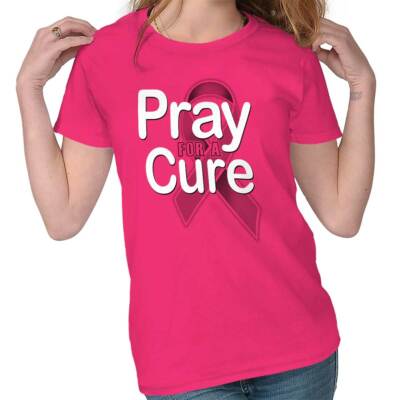 Pray For Cure Breast Cancer Awareness Gift Graphic T Shirts for Women T-Shirts