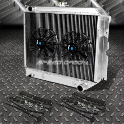 3-РЯДНЫЙ АЛЮМИНИЕВЫЙ РАДИАТОР + 2X10 ВЕНТИЛЯТОРОВ ЧЕРНОГО ЦВЕТА ДЛЯ 70-73 CHALLENGER CHARGER CORONET