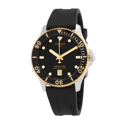 Мужские кварцевые часы Tissot Seastar 1000 с черным циферблатом T120.410.27.051.00