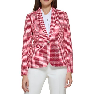 Женский блейзер в красную клетку на одной пуговице от Tommy Hilfiger 4 BHFO 6305