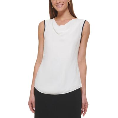 DKNY Womens Cowl Neck Sleeveless Tank Shell Top Petites BHFO 8452