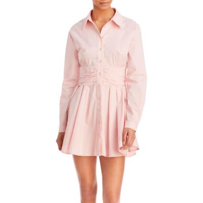 

Женское короткое платье-рубашка на пуговицах Bardot Leoni с воротником BHFO 2087