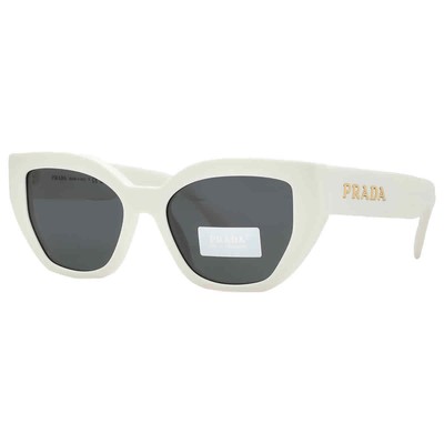 Pre-owned Prada Darl Grey Cat Eye Ladies Sunglasses Pr A09s 1425s0 53 Pr A09s 1425s0 53 In Gray