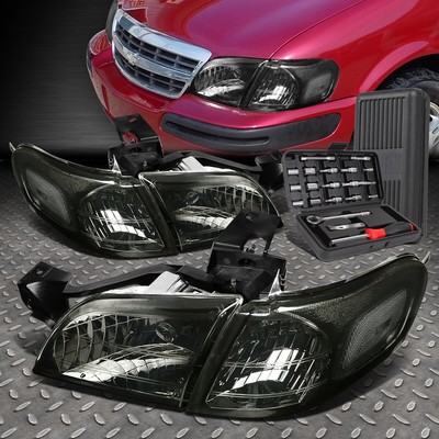 ДЛЯ 97-05 CHEVY VENTURE MONTANA ДЫМЧАТЫЙ КОРПУС ПРОЗРАЧНАЯ УГЛОВАЯ ФАРА + НАБОР ИНСТРУМЕНТОВ