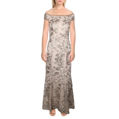 

Женское бежевое вечернее платье с пайетками Alex Evenings Petites  BHFO 6044, Бежевый
