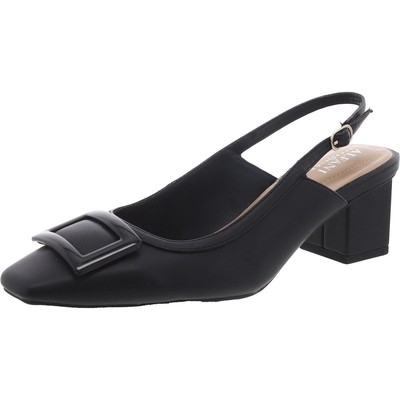 Женские босоножки Alfani из искусственной кожи черного цвета на высоком среднем каблуке 8 (B,M) BHFO 7959