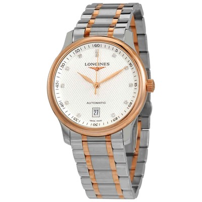 Мужские часы Longines Master Collection с автоматическим белым циферблатом и бриллиантами