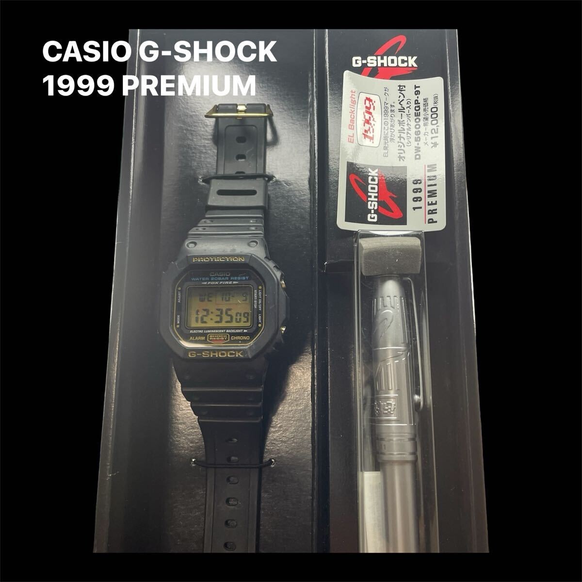 Pre-owned Casio G-shock Dw-5600egp-9t 1999 Premium With Original Ballpoint Pen Dw-5600