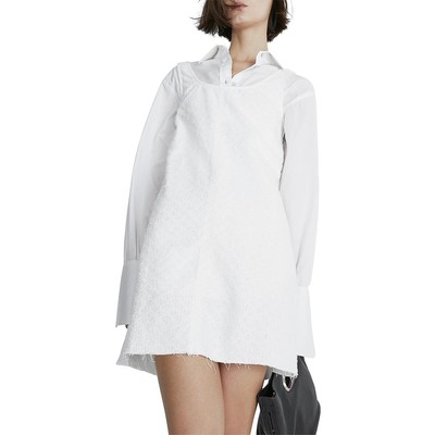 Женское белое мини-платье-сорочка из твида с потертым подолом Rag & Bone M BHFO 2897