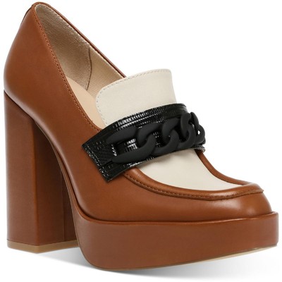 

Steve Madden Женские туфли на каблуке Rhylee Brown Loafer 7 Medium (B,M) BHFO 3554, Cognac multi