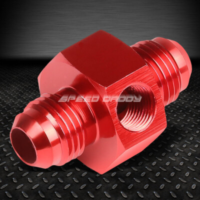 6AN AN6 AN-6 СОЕДИНИТЕЛЬНЫЙ ПАТРУБОК С БОКОВЫМ ОТВЕРСТИЕМ 1/8 NPT КРАСНЫЙ АЛЮМИНИЕВЫЙ ПЕРЕХОДНИК ДЛЯ ФИТИНГОВ
