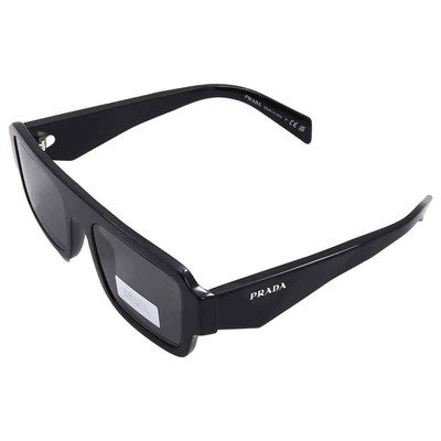 Pre-owned Prada Grey Browline Men's Sunglasses Pr A05s 16k08z 53 Pr A05s 16k08z 53 In Gray