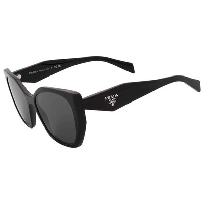 Pre-owned Prada Grey Butterfly Ladies Sunglasses Pr 19zs 1ab5s0 55 Pr 19zs 1ab5s0 55 In Gray