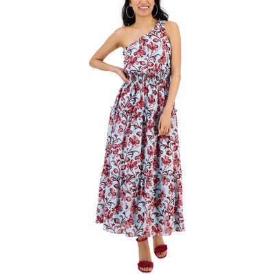 Женское синее платье макси с оборками и складками Taylor Womens 14 BHFO 6952