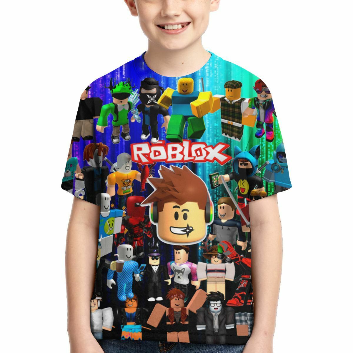 Roblox Characters Kids Youth T Shirt Boys Summer Short Sleeve Tops Game Tees Ebay - cool roblox characters boys shorts swim casual beach trunks kids quick dry pant ebay