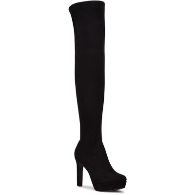 

Женские замшевые сапоги Nine West Gotcha на платформе без застежек до колена Туфли BHFO 7948, Gotcha