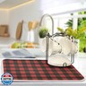 Red and Black Buffalo Plaid Dish Drying Mat 18x24 for Kitchen Merry Christmas Winter Xmas Dishes Pad Dish Drainer Rack Mats Absorbent Fast Dry Kitchen Accessories