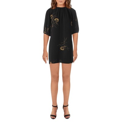 

Женское синее коктейльное платье из крепа с цветочным принтом French Connection  BHFO 1712, Blue/gold