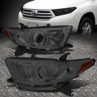 ДЛЯ 11-13 TOYOTA HIGHLANDER ДЫМЧАТЫЙ КОРПУС ЯНТАРНАЯ УГЛОВАЯ ЛАМПА ФАРЫ ПРОЕКТОРА
