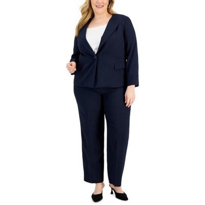 Le Suit Женские темно-синие деловые брюки с прямыми штанинами плюс 18W BHFO 8696