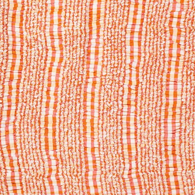 Pre-owned Kenzo Ladies Medium Orange Check Ruched Midi Skirt