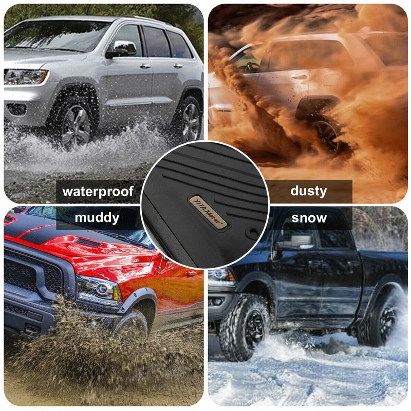 3D Floor Mats Liners for 2013-2018 Dodge Ram 1500 2500 3500 Crew Cab All Weather