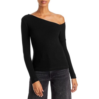 

Женский пуловер с длинным рукавом Enza Costa в рубчик с напуском BHFO 5876, Черный