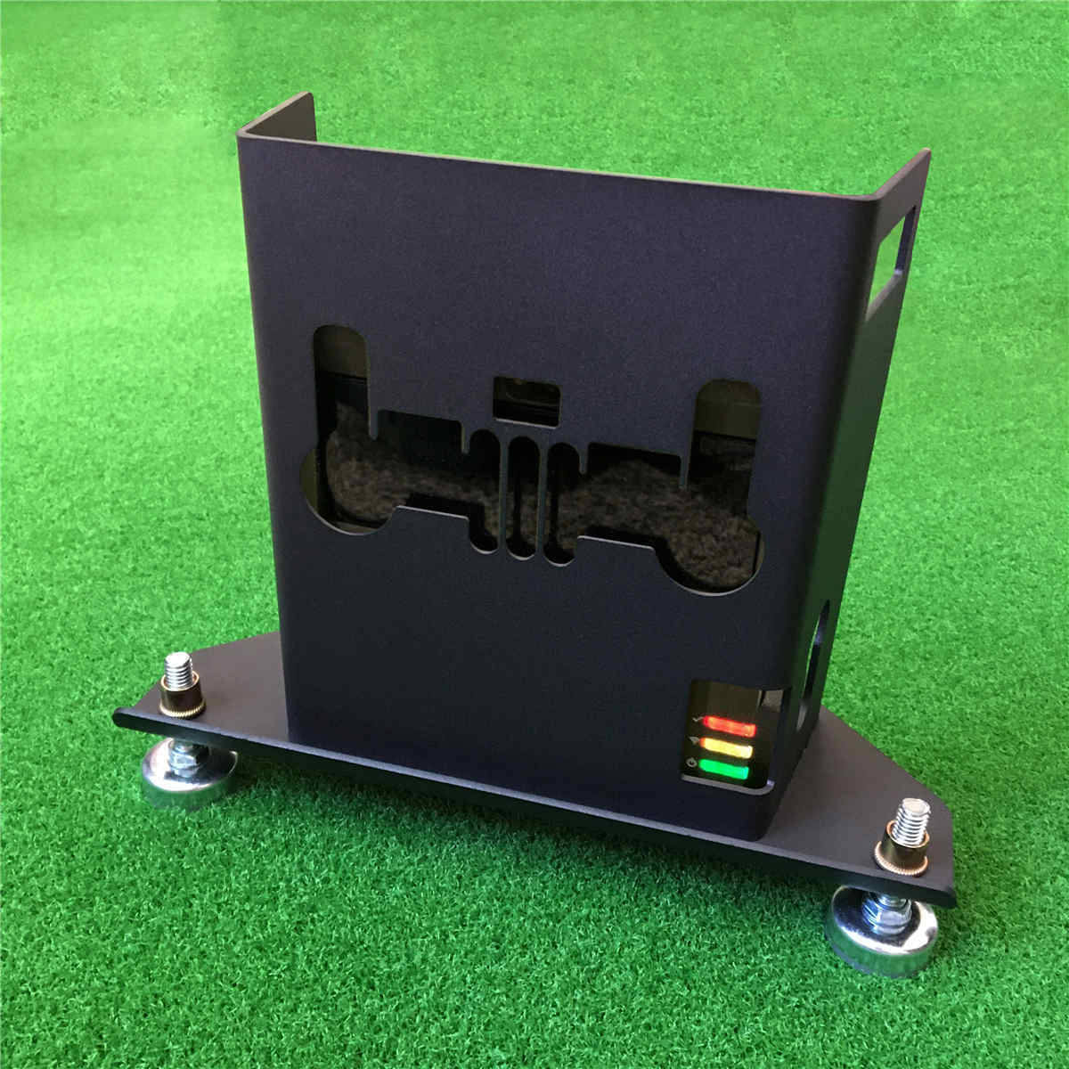 Launch Monitor Metal Protective Case Box W/ Adjustable Leveling Leg