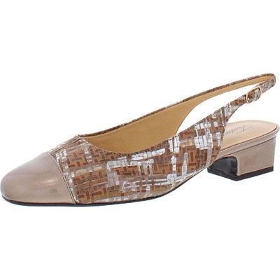 Женские туфли-лодочки Trotters на высоком каблуке Dea Bronze Slingback с узким каблуком 10,5 (AA, N) BHFO 1893