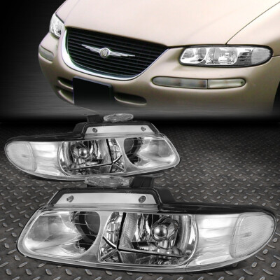 ДЛЯ 96-99 CARAVAN VOYAGER В СТИЛЕ OE ХРОМИРОВАННЫЕ ПРОЗРАЧНЫЕ УГЛОВЫЕ ЛАМПЫ ПРОЕКТОРА