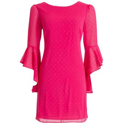 Connected Apparel Womens Above Knee Textured Bell Sleeves Sheath Dress BHFO 3042