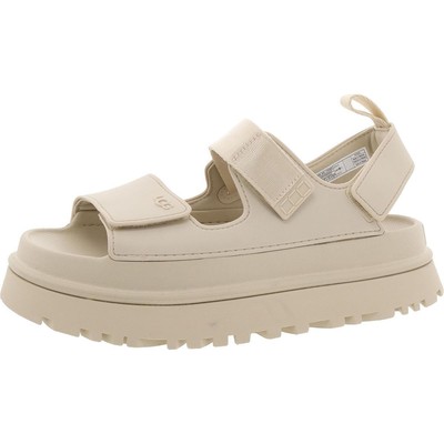 Ugg Womens Golden Glow Ivory Platform Sandals Shoes 10 Medium (B,M) BHFO 3462