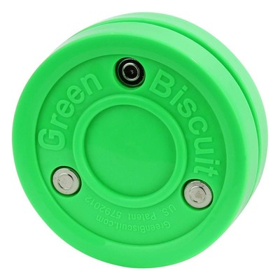 Green Biscuit Original Hockey Training Puck For Passing Drags And Stick Handling