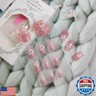 24Pcs Flower Press on Nails Short Square Fake Nails Spring Summer Floral Design Cute False Nails Gradient Pink Glue on Nails Glossy Acrylic Nails Full Cover Artificial Stick on Nail for Women Manicure