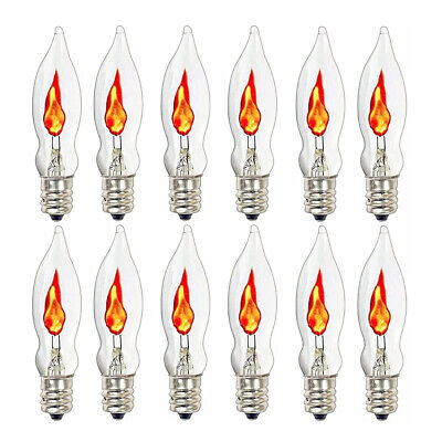 12x Flicker Flame 120V Light Bulbs E12 Candelabra Base 3 Watt 10 Lumens Bulb US