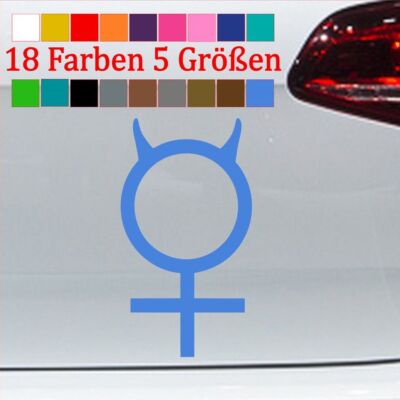 Venussymbol weiblich Aufkleber Devil Teufel Kleber Tussi Fun 18 Farben S-XXL