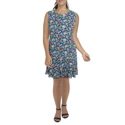 

Женское синее многослойное мини-платье Lauren Ralph Lauren  BHFO 5109, Blue/red