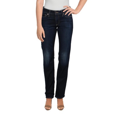 Женские синие джинсы средней посадки Lucky Brand Dark Wash классического прямого кроя 27 BHFO 5712