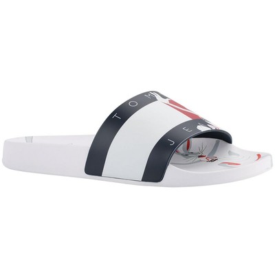 

Tommy Jeans Womens Ball 2 Space Jam Slip On Logo Slide Sandals Shoes BHFO 7484, Белый, Ball 2