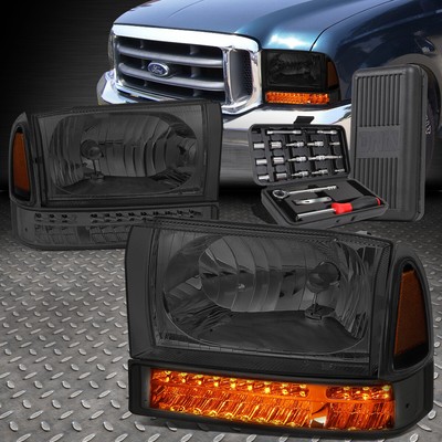 ДЛЯ 99-04 FORD F250 SUPER DUTY СВЕТОДИОДНАЯ СИГНАЛЬНАЯ УГЛОВАЯ ФАРА ДЫМЧАТОГО ЯНТАРЯ + НАБОР ИНСТРУМЕНТОВ