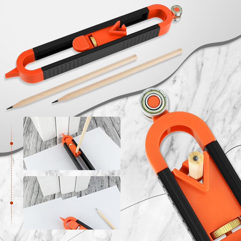1 Pack Precise Contour Scribe Tool with 2 Pencil, Upgrade Contour Measuring Tool
